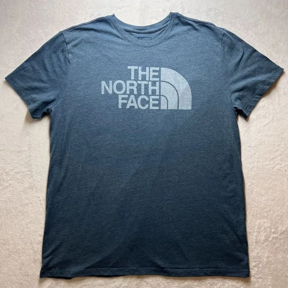 The North Face Shirt Mens Blue XXL Logo Graphic Tee Outdoor Casual